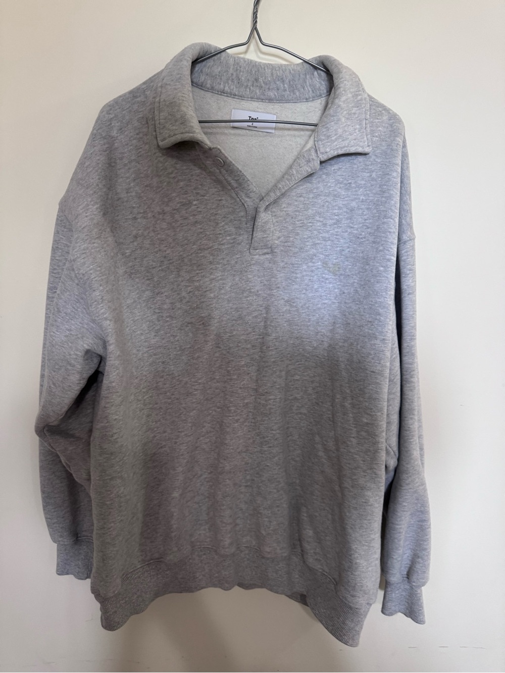 TNA Gray Collared Pullover Sweatshirt